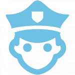 blue icon of police